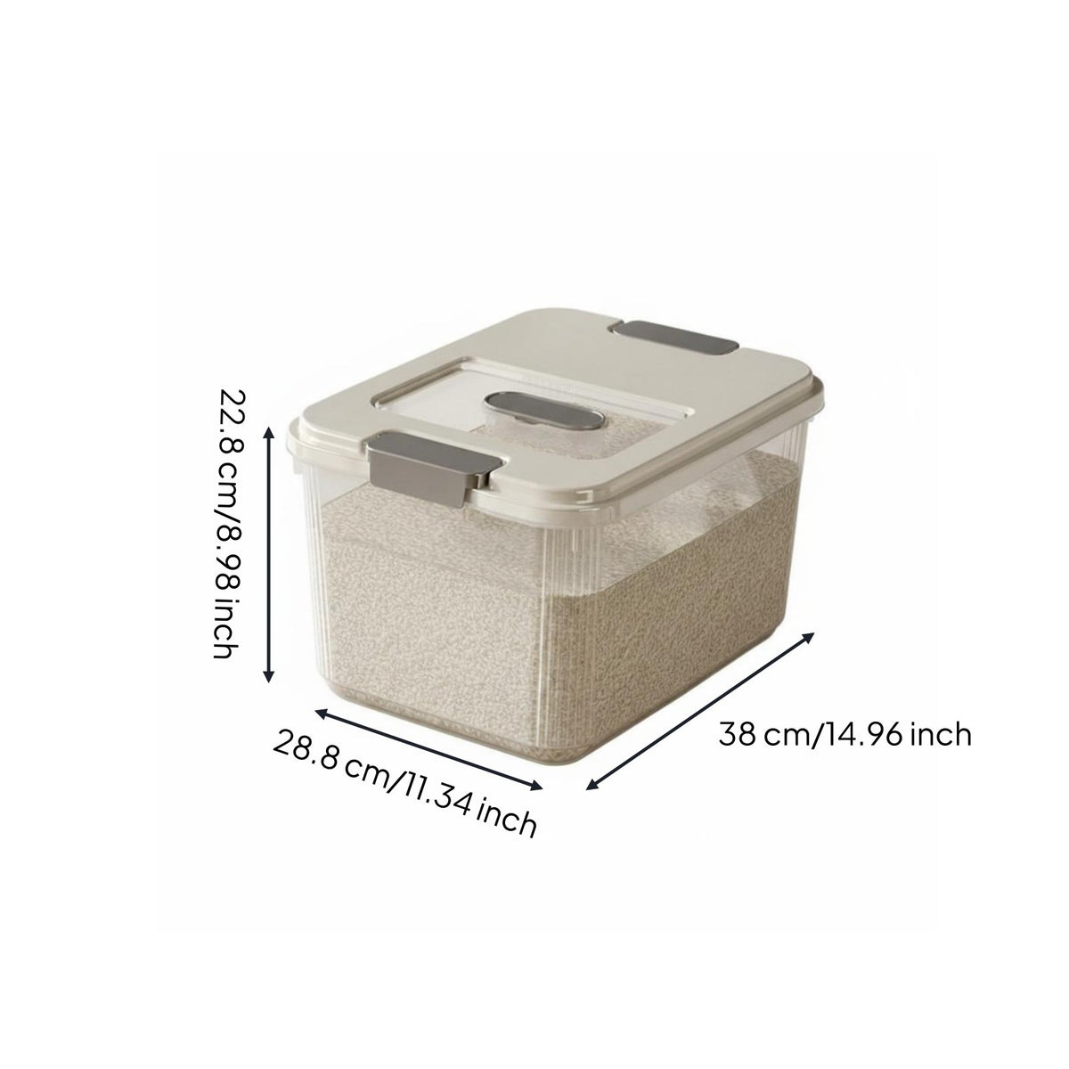 Moisture-Proof Airtight Rice Container Safe Rice Storage Container Wide Mouth Design for Kitchen