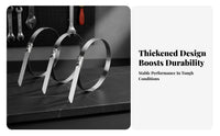 Stainless Steel Wire Tie Automatic-Locking Steel Zip Tie Secure Locking Mechanism Metal Strap Rust Withstand Ant for Mechanics