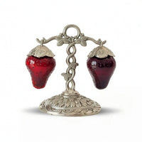 Strawberry Condiment Server Vintage-Style Tableware Ornate for Hosts