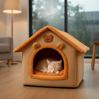 Pet House Bed for Cats and Small Dogs, Winter Warm Removable Washable Enclosed Pet Cave