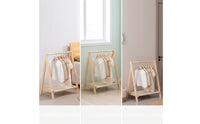 Folding Clothes Rack Solid Wood Wooden Garment Rack Minimalist Furniture for Kids, Nursery, Playroom