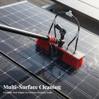 Multi-Functional Solar Panel Cleaning Brush Soft Bristles Solar Panel Cleaning Brush Kit Adjustable Angle Head Telescoping Window Washing Kit Long-Lasting Construction for Professional Cleaners, Maintenance Workers, RV Owners, Glass Panes, Outdoor