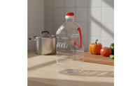 Transparent PET Jug with Handle Large Capacity Oil Bottle Space-Saving Design Refillable Food Grade Container for Kitchen, Home
