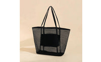 Breathable Mesh Tote Bag Structured Tote Bag with Inner Pocket Easy-Clean Portable for Beach