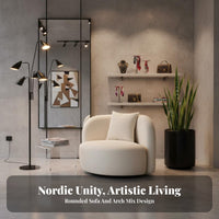 Nordic aesthetic Curved 2-Seater Sofa Modern Minimalist Curved Settee Artistic Design Loveseat Sculptural Shape for Apartment Dwellers, Interior Decorators, Living Room, Reception Area, Bimmediatelyique, Office Lobby