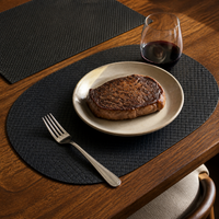 Nordic Style Dual-Color Leather Placemat, Waterproof and Oil-Proof Dining Table Mat