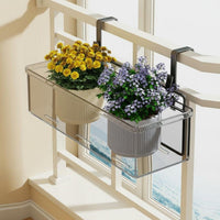 two-level 2-Tier Railing Planter Space-Saving 2-Tier Hanging Planter Rack safety Guardrail Plant Holder Easy Installation for Gardeners, Apartment Dwellers, homeowners, Balcony, sillsill, Fence, Porch