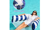 Lightweight Pool Lounge Lounger with Mesh Seat L-Shaped Inflatable Pool Lounge Lounger Portable Lounger Foldable for Adults, Beach, Lake