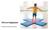 Non-Slip Design Stepping Stones and Beams Set Stackable & Space Saving Soft Balance Beam Long-Lasting Indoor Sensory Path Brightly Colored for Toddlers, Preschoolers, Daycare, Preschool, Playroom