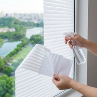 Window Film Privacy for Home Office and Living Room, Frosted Striped Pattern, 120cm Wide Privacy Film with Tools, Reusable PVC Window Film