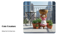 Hare Statue Planter Cute Hare Planter Bunny Flower Pot for Balcony, Patio, Lawn