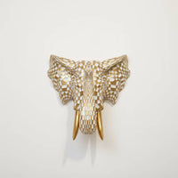 Elephant Head Wall Sculpture Geometric Elephant Head Wall Mount Art for Entryway, Office