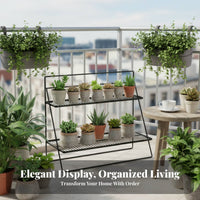 3-Tier Flower Pot Holder Tiered Design Plant Stand Easy Assembly for Gift Givers