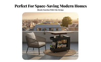 Space Saving Adjustable C-Shaped Table Mobile Design Household Furniture Foldable Top Multi-Purpose for Small Apartment Dwellers, Students, Remote Workers, Living Room, Balcony, Bedroom, Home Office
