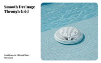 White Main Drain Cover Plastic Domed Grille Cover Concentric Slots