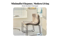 Nordic Design Upholstered Sled Base Chair Stackable Design Household Furniture Minimalist Look Ergonomic Backrest for Homeowners, Interior Decorators, Renters, Dining Room, Kitchen, Home Office, Bedroom