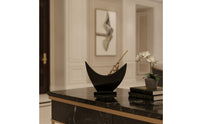 Abstract Sculpture with Marble Base Modern Abstract Sculpture Artistic Tabletop Decor for Office, Entryway