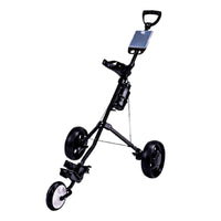 Folding Golf Push Cart with Cup Holder Portable 3 Wheel Golf Cart Long-Lasting Trolley Heavy-Duty for Golfers