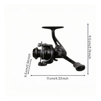 Curved Bail Wire Mini Revolving Reel Portable Black Revolving Reel Lightweight Sporting Goods Universal Compatibility