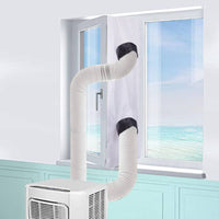 Window Sealing Curtain Double Protection Window Seal with Drawstring Air Exchange Barrier Portable for Apartment