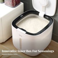 Moisture-Proof Rice Storage Bin Large Capacity Airtight Grain Storage Bin Dustproof for Kitchen Countertop