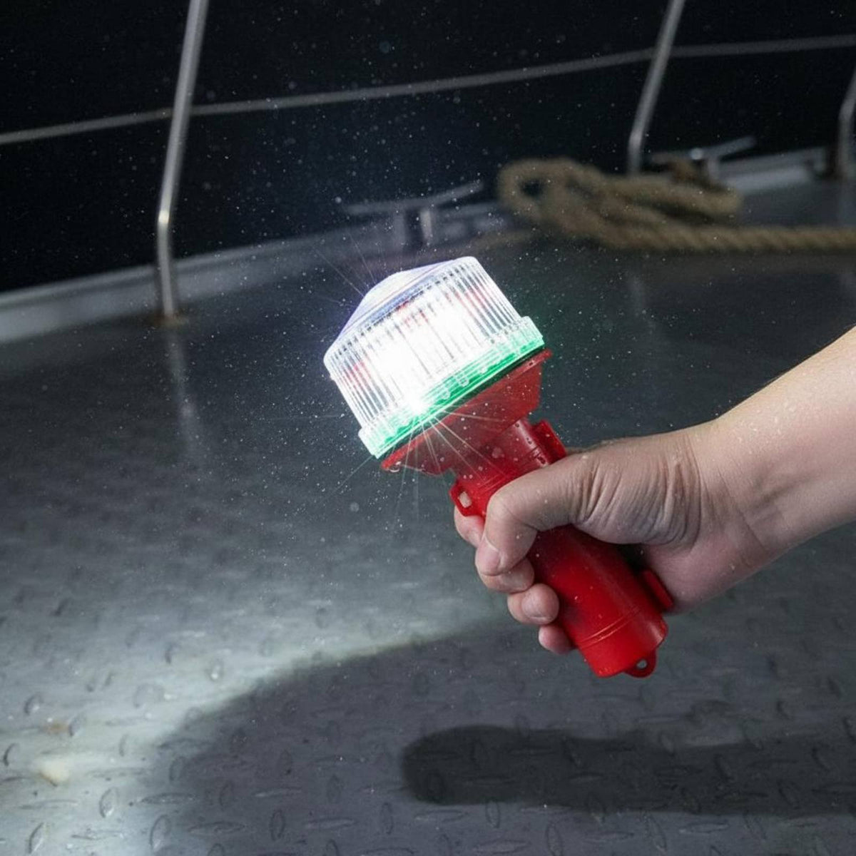 LED Marine Beacon Light High Visibility Solar Powered Boat Light Long Battery Sun-Powered Fishing Net Marker for Boaters, Fishermen, Boating