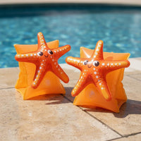 2 Pieces Thickened Material Ice Cream Arm Floaties PVC Inflatable Arm Bands Strong Buoyancy Cartoon Swim Sleeves Easy to Inflate & Deflate for Toddlers, Beginners, Beach