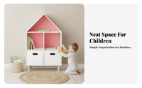 childs' hanging book display multi-functional with storage compartments Includes Drawers children's Room Furniture Multi-Functional Design Book Organizer for young children, Playroom, Kindergarten