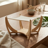 Cat Hammock Gentle Feline Hammock with Wooden Frame Supportive for Cats, Kittens