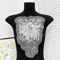 Handmade DIY Wedding Dress Bow Tie Decoration with White Lace and Beaded Flower Applique