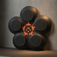 Black and Orange Wall-Mounted Boxing Target Illuminated Smart Boxing Target Perforated Bluetooth Rhythm Training Pad for Home Gym