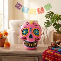 Cranium Ornament Day of the Dead Style Tabletop Cranium Decor Decorative for Collectors, Desk, Mantel