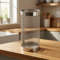 Outdoor Grilling Basket with Handle Cylindrical Rolling Grill Basket for Tailgating