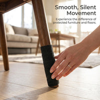 Table Leg Floor Protectors 2.5cm Round Polyester Cotton, Silent Non-Slip Chair Leg Covers for Tables and Chairs