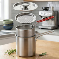 Compact Deep Fryer Pot with Basket and Strainer Easy to Clean Deep Fryer with Lid Portable Cookware for Home Cooks