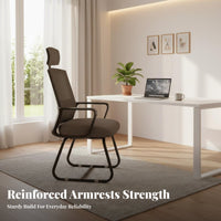 Ergonomic Design Sled Base Mesh Back Chair High Load Capacity Mesh Back Sled Chair Lightweight Office Furniture Anti-Tip and Non-Slip Feet for Students, Professionals, Guests, Dormitory, Home Study, Conference Room, Reception Area