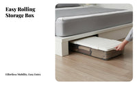 Underbed Storage Box Large Capacity Under Bed Storage Container Construction Low Clothes Organizer for Students, Closet, Dorm Room