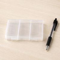 Container Box with Lid Storage Case 3 Compartments Clear PP Storage Box with Lid
