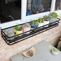 Space-Saving Hanging Railing Planter Easy Installation Railing Planter Basket Rust-Resistant Flower Pot Shelf Decorative Design for Gardeners, Apartment Dwellers, Homeowners, Balcony, window sill, Porch, Fence