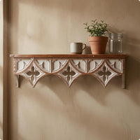 Openwork Ornate Wall Ledge Artisanal Look Carved Wall Shelf Easy to Install French Country Shelf Space Saving
