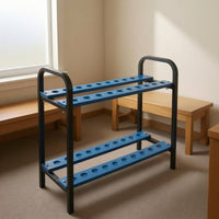 18-Club Golf Rack Circular Slots Golf Club Rack Tubular Frame Sports Organizer for Outdoor Practice Net, Store Display