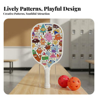 Wooden Pickleball Paddle Sturdy Pickleball Paddle Set Paddles with Balls Perimeter Protection Shock Absorption