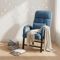 Thick Padded Cushion High Back Lazy Sofa Chair Adjustable Backrest Textile Recliner Armchair Heavy Duty Frame Ergonomic Reading Chair Anti-Pilling for College Students, Dorm Room, Bedroom
