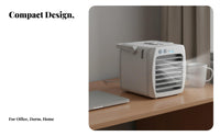 Mini Water-Based Chiller Cools & Humidifies Portable Air Chiller Fan Humidifier Function USB Desk Fan for Students, Office Workers, Dorm Room, Bedroom