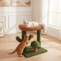 Cat Activity Center Green Cat Scratching Surface with Bed Space-Saving Pet Accessory for Living Room