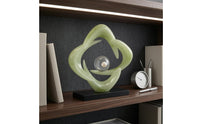 Abstract Openwork Sculpture Base Jade Crystal Ornament Shiny Finish Jade Look Ornament
