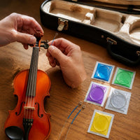 VM Violin Strings Set for 4/4 and 1/4 Size Violins, Includes E String, German-Made