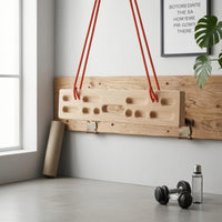 Solid Wood Finger Training Board Natural Wood Finish Fingerboard Training Board Carved Grips Hangboard Pull-up Bar Wooden for Indoor
