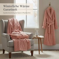 Women's Coral Fleece Robe Winter Warm Thickened Flannel Loungewear