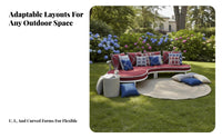 Sectional Lounge Set Waterresistant Sofa and Armchair Conversation Set Water-Resistant Patio Seating for Families, Homeowners, Terrace, Balcony, Backyard